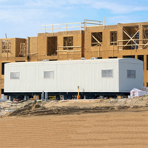 we offer a variety of construction trailers, including office trailers, storage trailers, and restroom trailers